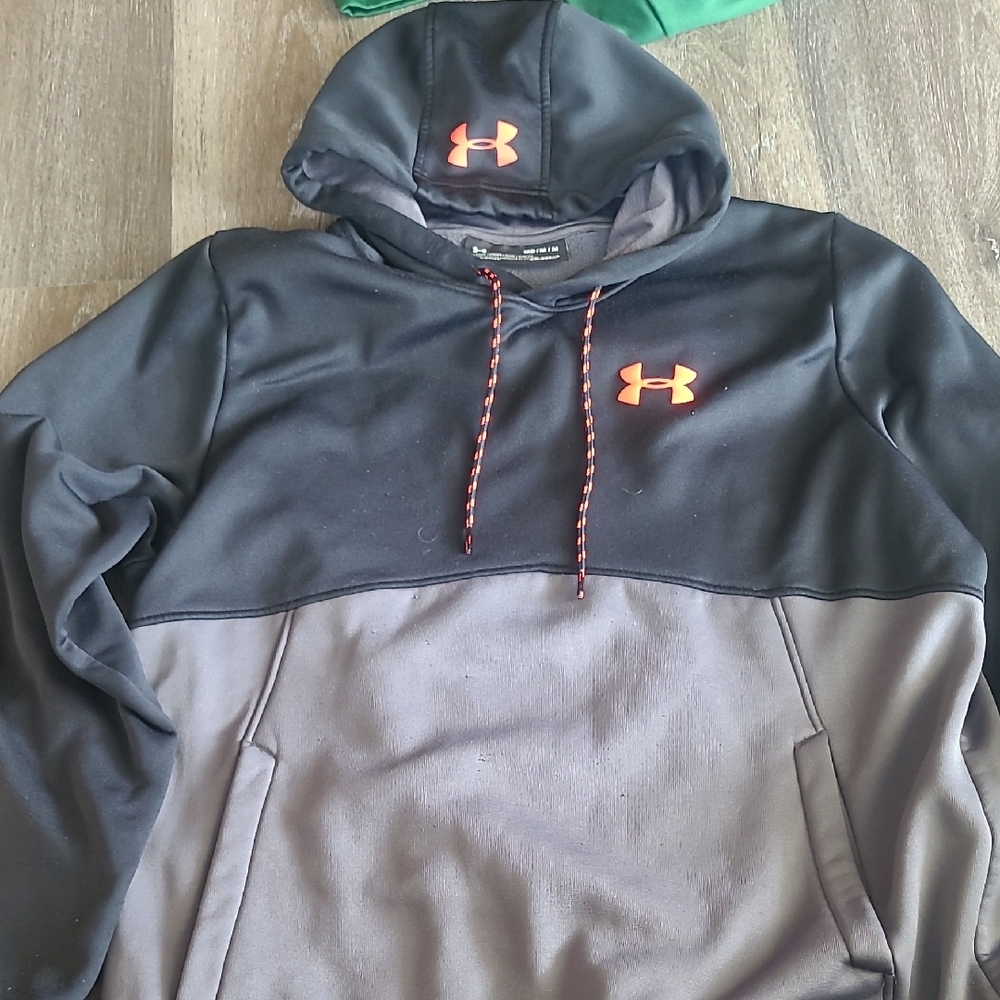 Under Armour Charcoal and Black Hoodie with Orange Accents